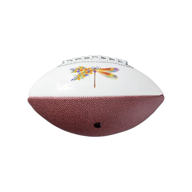 Balón De Fútbol Americano Dragón de flores amarillas (Girado 270)