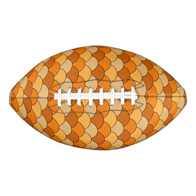 Balón De Fútbol Americano Dragon Scales, Fans, Waves, Seigaiha, Orange (Anverso)
