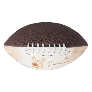 Balón De Fútbol Americano Ducha de bebé de oso de peluche de fútbol acuarela