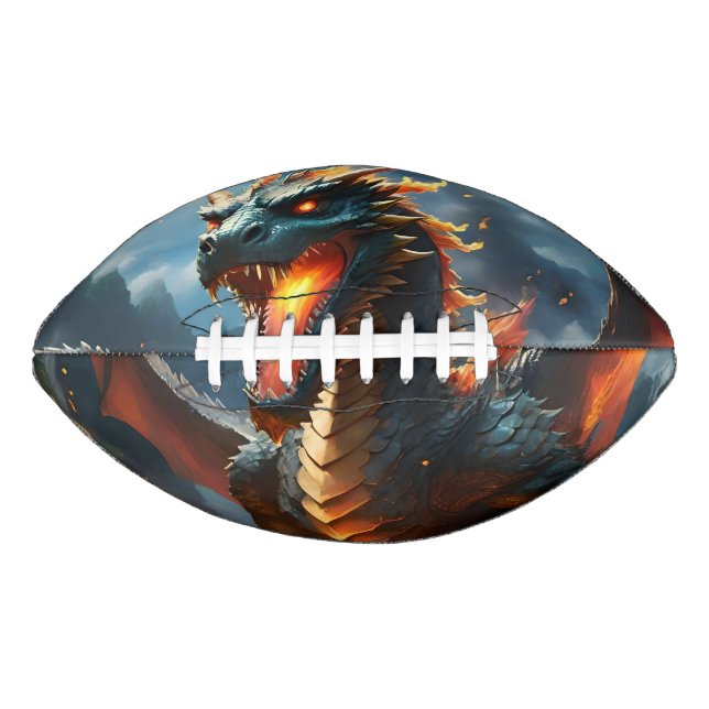 Balón De Fútbol Americano "El aliento de Inferno: la llama del dragón" (Anverso)