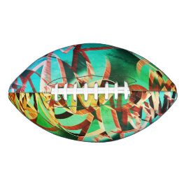 Balón De Fútbol Americano El color marrón se extiende sobre el fondo verde o