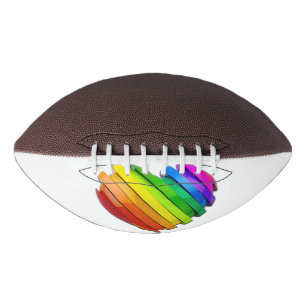 Balón De Fútbol Americano El corazón tridimensional escultural de SlipperyJo