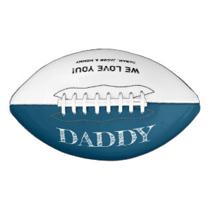 Balón De Fútbol Americano El día del padre de texto de papá grabado en azul 