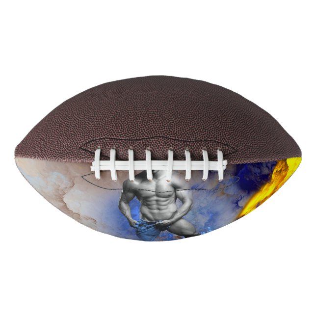 Balón De Fútbol Americano El hombre musculoso de SlipperyJoe camisón vapor (Anverso)
