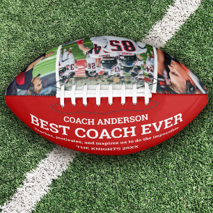 Balón De Fútbol Americano El mejor entrenador del equipo rojo personalizado