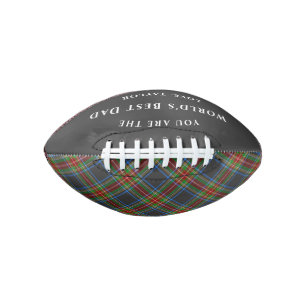 Balón De Fútbol Americano El mejor Stewart Black Scottish Tartán Plaid del m