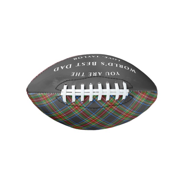 Balón De Fútbol Americano El mejor Stewart Black Scottish Tartán Plaid del m (Anverso)