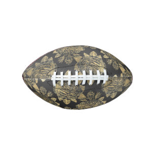 Balón De Fútbol Americano Elegant Dark Grey Glam Roses Flowers Pretty Floral