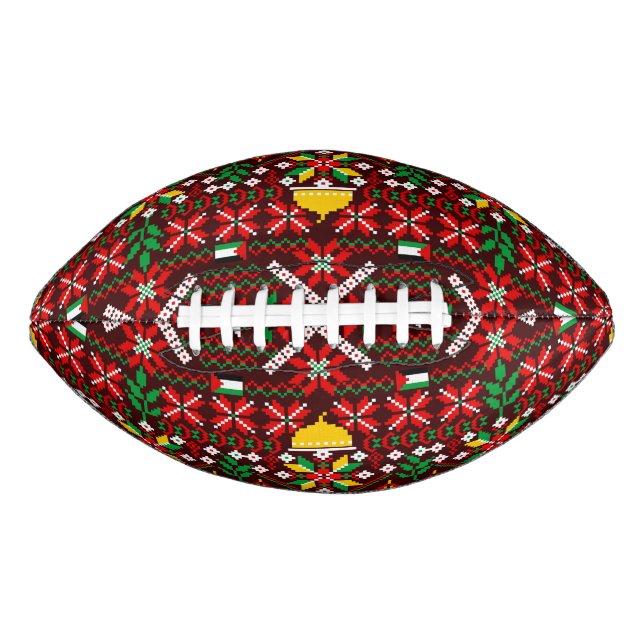 Balón De Fútbol Americano Embrodería tradicional de Palestina Tatreez (Anverso)
