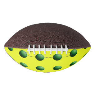 Balón De Fútbol Americano Esferas Verdes sobre Amarillo