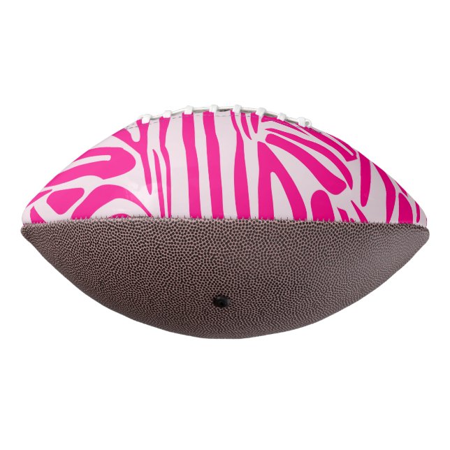 Balón De Fútbol Americano Estampado de cebra rosa (Girado 270)