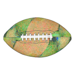 Balón De Fútbol Americano Estilo de cuero arrugado, pintura desgastada verde