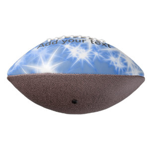 Balón De Fútbol Americano Estrellas de brillo de purpurina azul simple añade