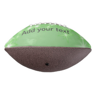 Balón De Fútbol Americano Estrellas de brillo verde simple agregue su texto 