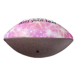 Balón De Fútbol Americano Estrellas simples de brillo rosa rojo agregue su t