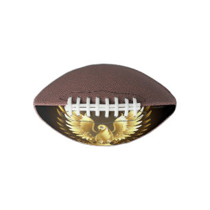 Balón De Fútbol Americano Falsa paloma de paz del Relieve metalizado dorado