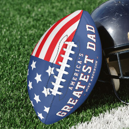 Balón De Fútbol Americano Father's Day American Flag Patriotic Red & Blue