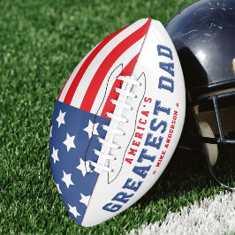 Balón De Fútbol Americano Father's Day American Flag Patriotic Red & Blue