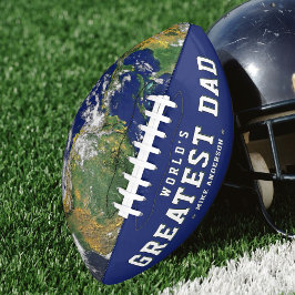 Balón De Fútbol Americano Father's Day World's Greatest Dad Blue Earth