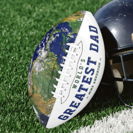 Balón De Fútbol Americano Father's Day World's Greatest Dad Planet Earth
