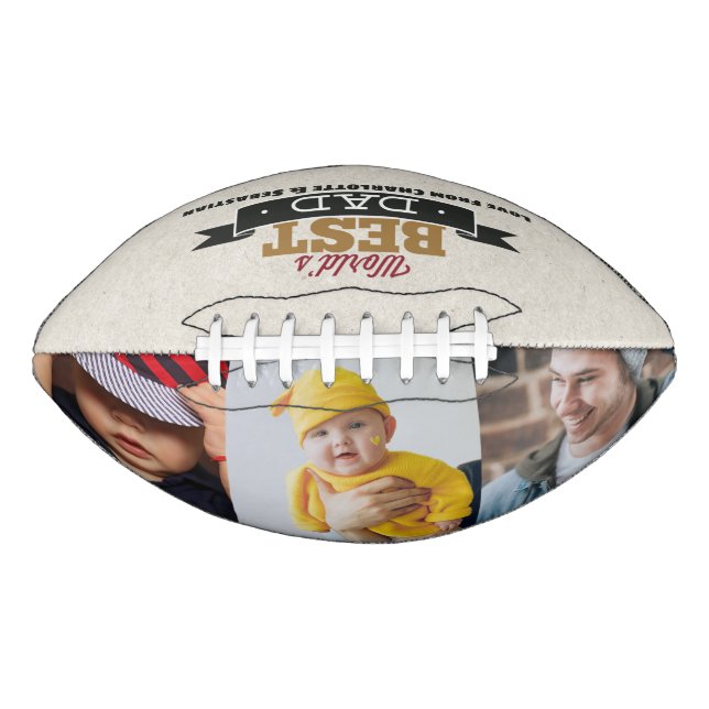 Balón De Fútbol Americano Feliz Día de los Padres, mejor papá (Anverso)