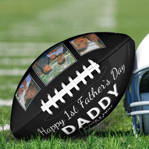 Balón De Fútbol Americano Feliz Día del Padre Papá Keepsake 3 foto negra