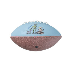 Balón De Fútbol Americano Feliz personalizado de trío de robots lindos
