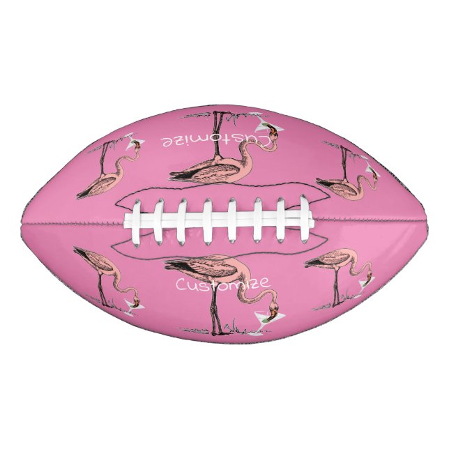 Balón De Fútbol Americano Flamingo Beber Martini Thunder_Cove (Anverso)