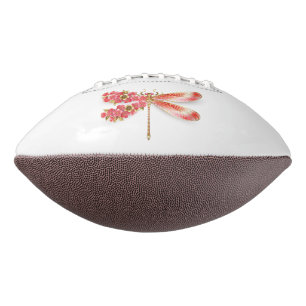 Balón De Fútbol Americano Flor libélula con sakura de joyas