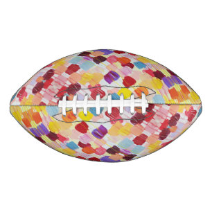 Balón De Fútbol Americano Flores de pintura alegres