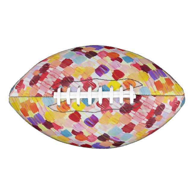 Balón De Fútbol Americano Flores de pintura alegres (Anverso)