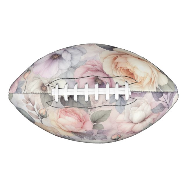 Balón De Fútbol Americano Flores de Rosa Elegantes (Anverso)