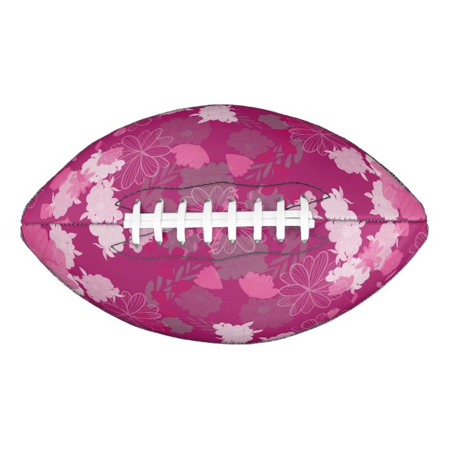 Balón De Fútbol Americano flores rosadas (Anverso)