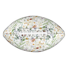 Balón De Fútbol Americano Flores silvestres bohemias acuarela primavera Flor