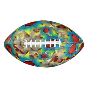 Balón De Fútbol Americano Flores virtuales extrañas, pétalos azulados sobre 