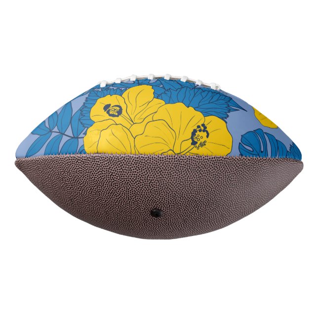 Balón De Fútbol Americano Flores y hojas de Hibiscus (Girado 270)