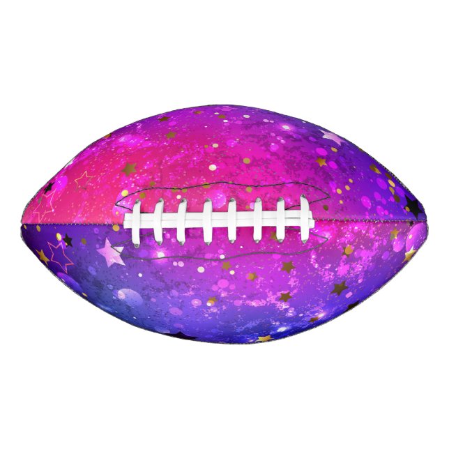Balón De Fútbol Americano Fondo azul rosa brillante (Anverso)