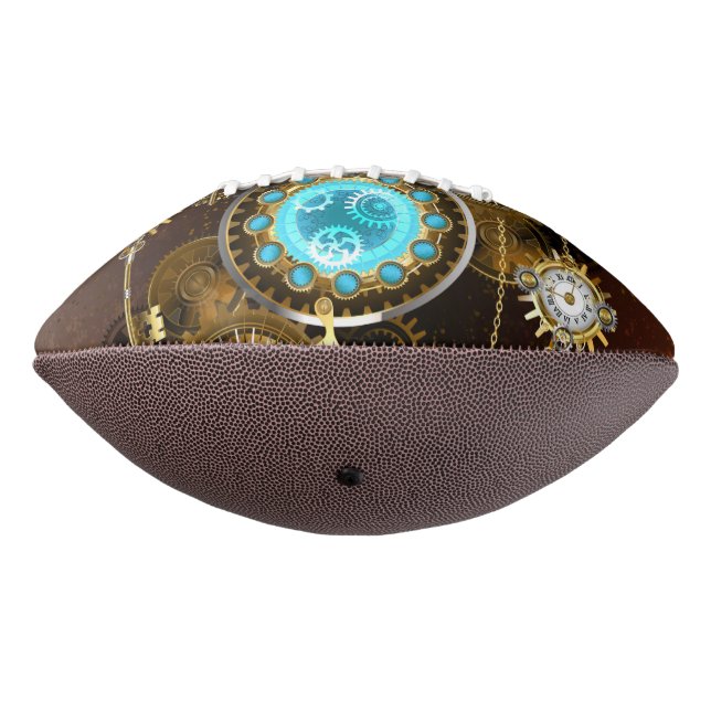 Balón De Fútbol Americano Fondo de roscas de vapor con lentes turquesas (Girado 270)