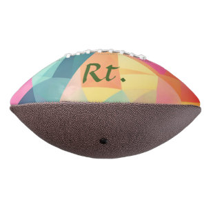 Balón De Fútbol Americano Formas geométricas abstractas coloridas añaden nom