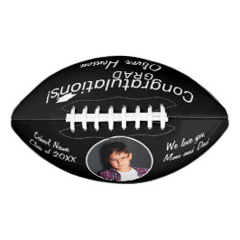 Balón De Fútbol Americano Foto de graduación de Black Felicitions