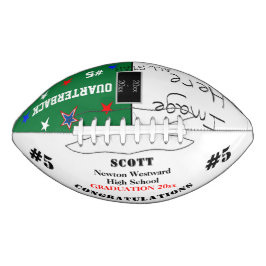 Balón De Fútbol Americano Foto de graduación del equipo de la Escuela Verde