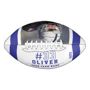 Balón De Fútbol Americano Foto del equipo del personalizado Blue Player