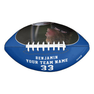 Balón De Fútbol Americano Foto moderna del equipo con nombre azul
