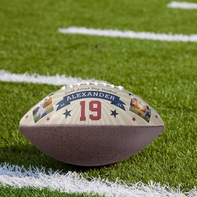 Balón De Fútbol Americano Foto personalizada del jugador y número Keepsake (Subido por el creador)