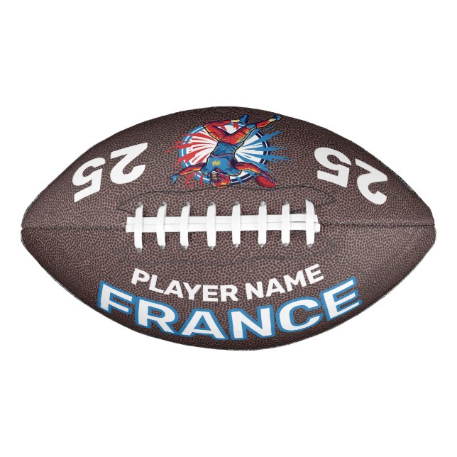 Balón De Fútbol Americano France Football Dynamic Quarterback Patriotic Art (Anverso)