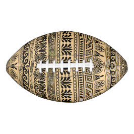 Balón De Fútbol Americano Fret griego, patrón mediterráneo, marrón