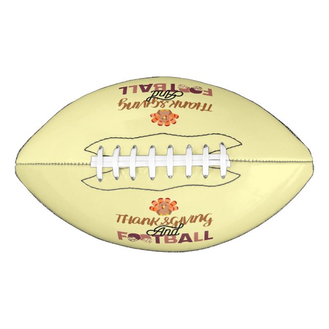Balón De Fútbol Americano Fun and Catchy Thanksgiving Design Football (Anverso)