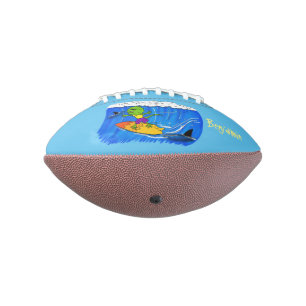Balón De Fútbol Americano Funny frilled neck lizard surfing cartoon