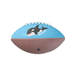 Balón De Fútbol Americano Funny killer whale orca cute cartoon illustration