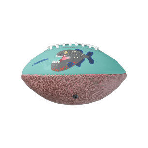 Balón De Fútbol Americano Furioso ilustracion personalizado de piranha